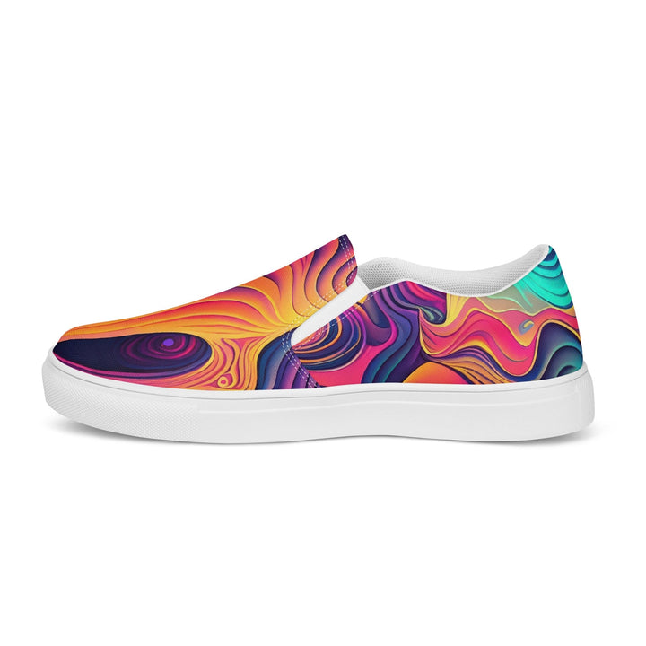 Mens Slip-on Canvas Shoes Vibrant Psychedelic Kaleidoscope Boho Print