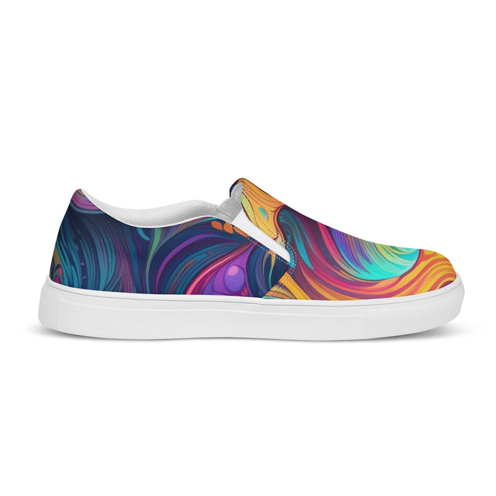 Mens Slip-on Canvas Shoes Vibrant Psychedelic Rave Pattern