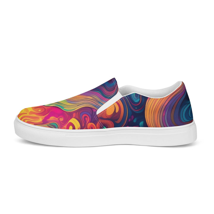 Mens Slip-on Canvas Shoes Vibrant Psychedelic Rave Pattern