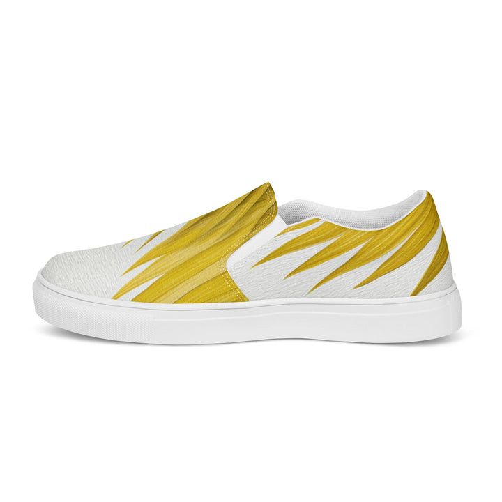 Mens Slip-on Canvas Shoes Yellow Palm Leaves