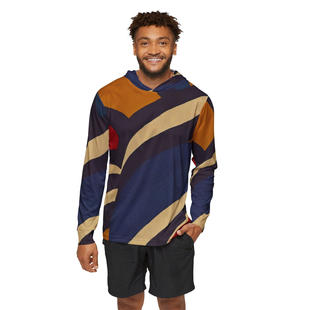 Mens Sports Performance Graphic Hoodie - Colorblock Print 29138 - Mens