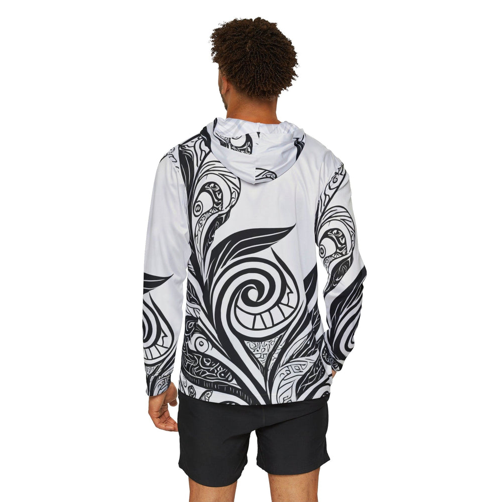 Mens Sports Graphic Hoodie Floral Black Line Art Print 54615 - Mens | Hoodies