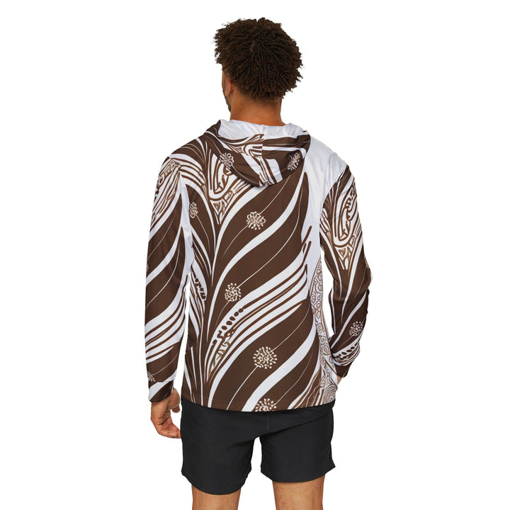 Mens Sports Graphic Hoodie Floral Brown Line Art Print 46192 - Mens | Hoodies