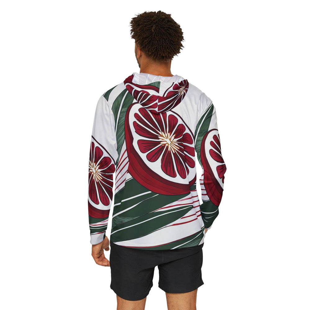 Mens Sports Performance Graphic Hoodie - Floral Line Art Print 8332 - Mens