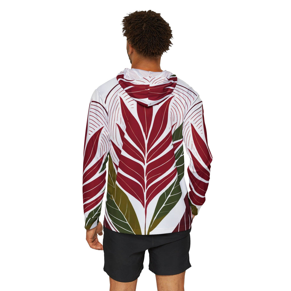 Mens Sports Performance Graphic Hoodie - Floral Line Art Print 8333 - Mens