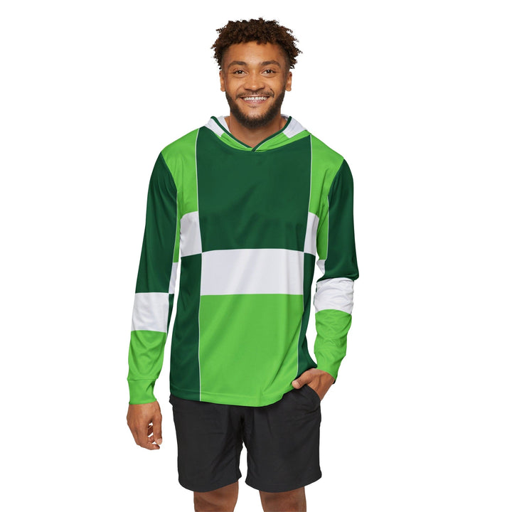Mens Sports Graphic Hoodie Lime Forest Irish Green Colorblock - Mens | Hoodies