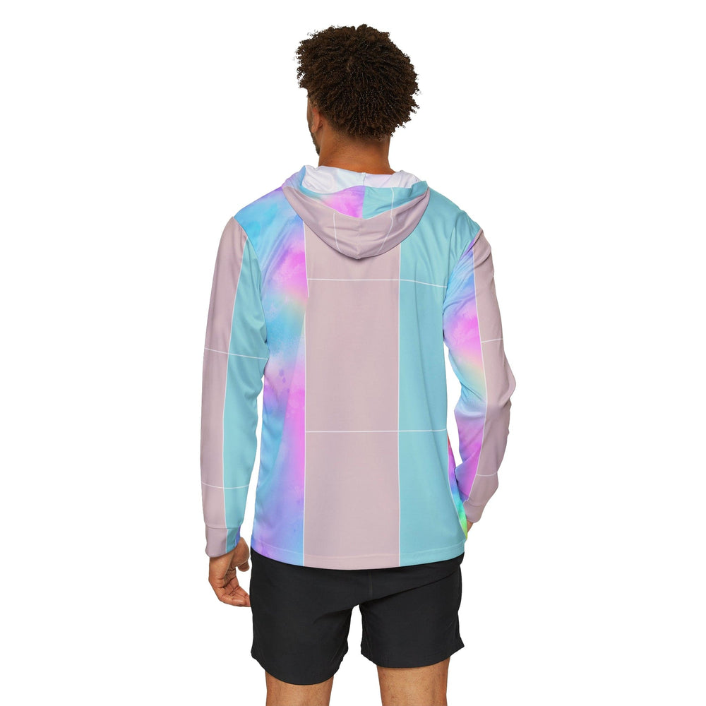 Mens Sports Graphic Hoodie Pastel Colorblock Watercolor Illustration - Mens