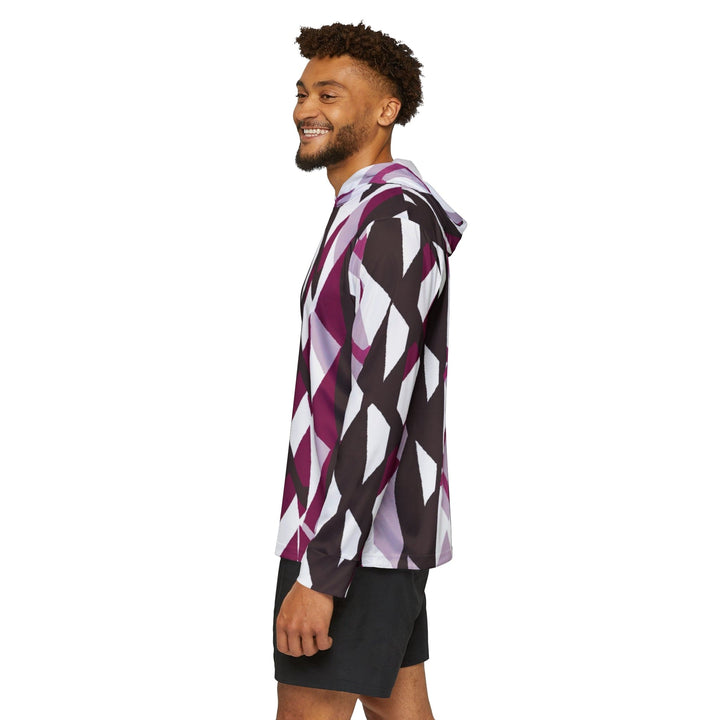 Mens Sports Graphic Hoodie Pink Mauve Pattern - Mens | Hoodies | AOP