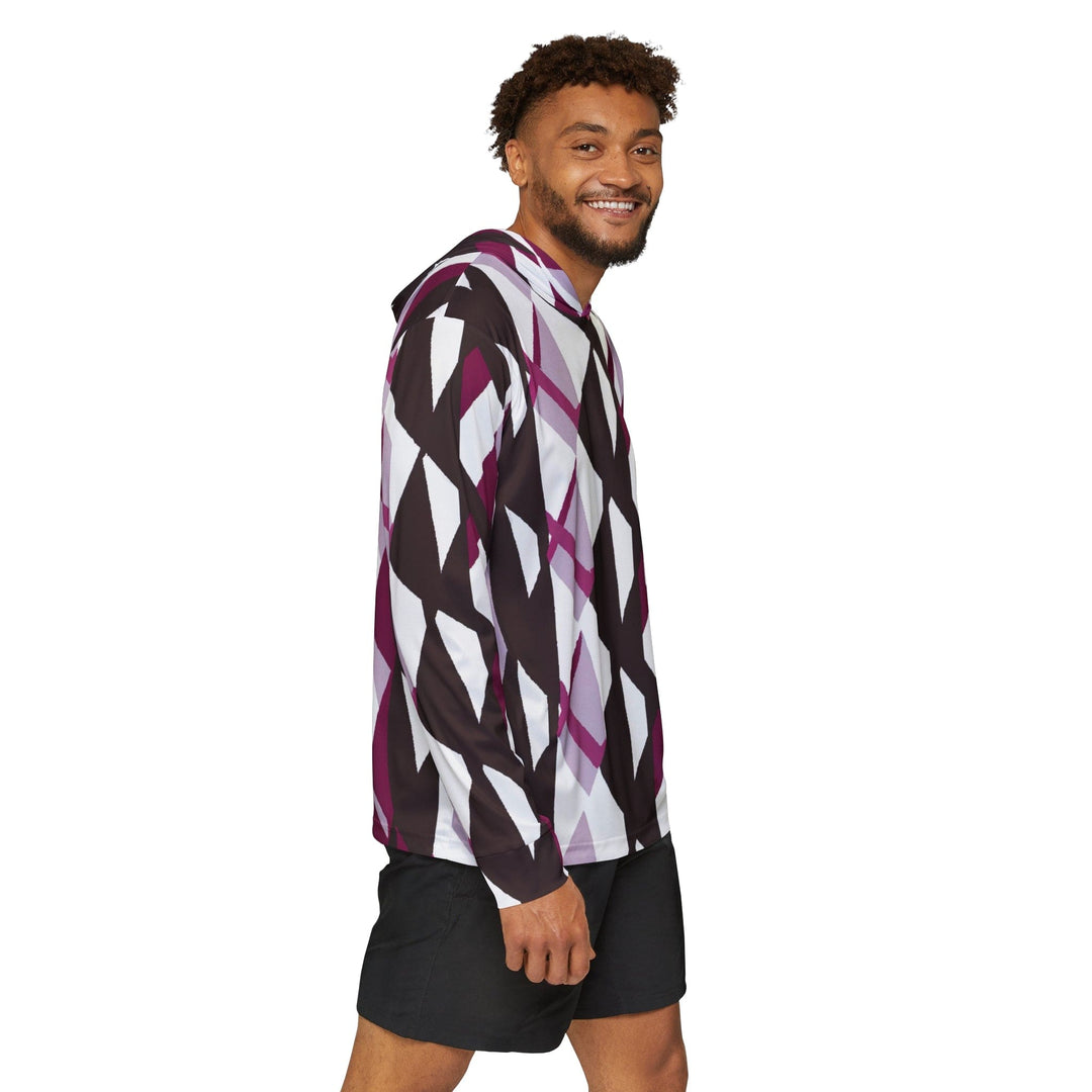 Mens Sports Graphic Hoodie Pink Mauve Pattern - Mens | Hoodies | AOP