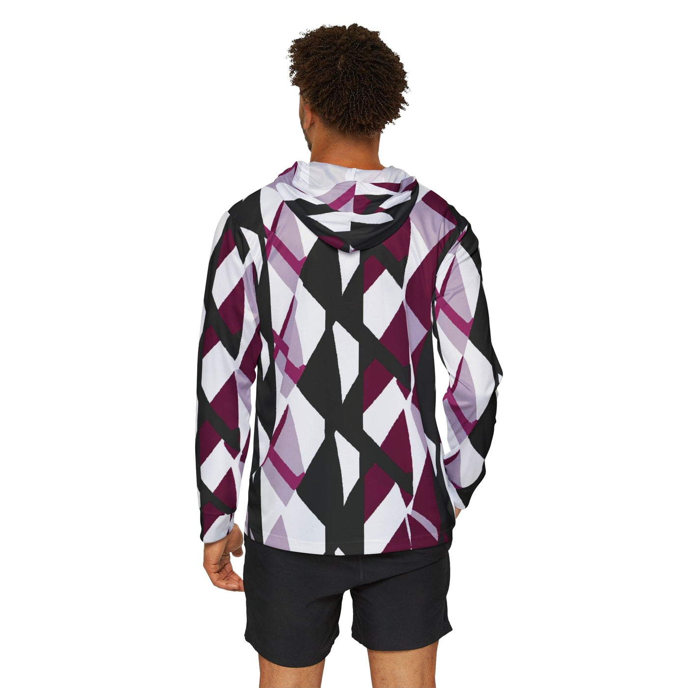 Mens Sports Graphic Hoodie Pink Mauve Pattern - All Over Prints