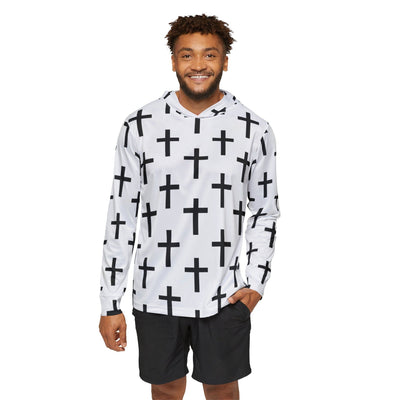 Mens Sports Graphic Hoodie Seamless Cross Pattern - All Over Prints