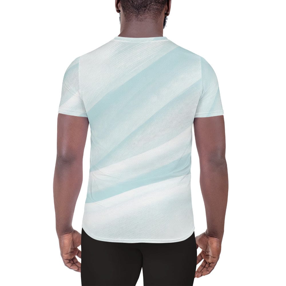 Mens Stretch Fit Athletic Sports T-shirt - Pastel Blue Swirl