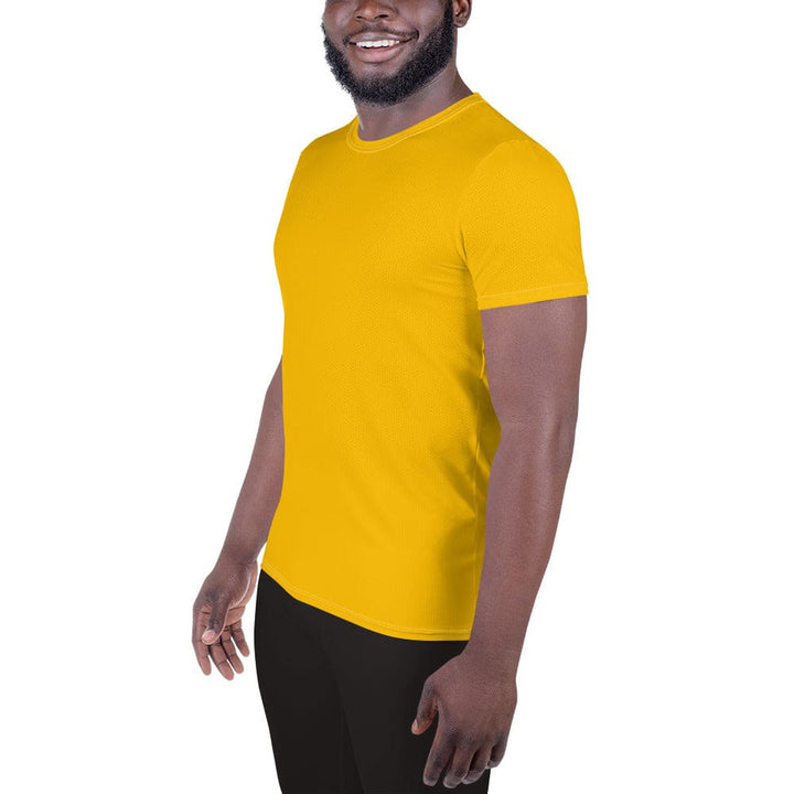 Mens Stretch Fit Athletic Sports T-shirt - Golden Yellow
