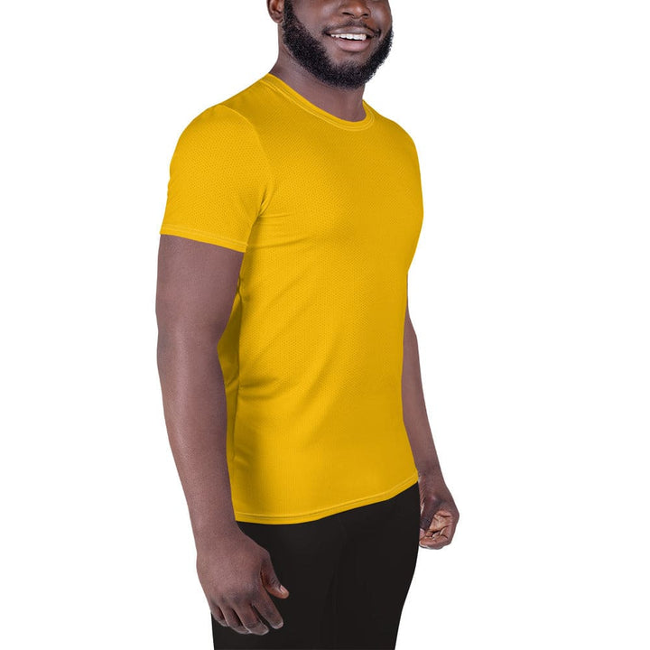 Mens Stretch Fit Athletic Sports T-shirt - Golden Yellow