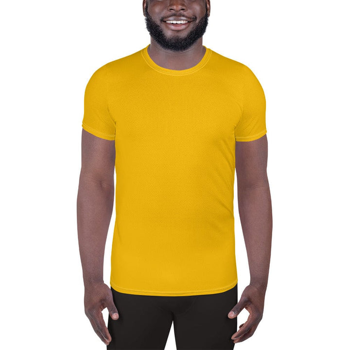 Mens Stretch Fit Athletic Sports T-shirt - Golden Yellow