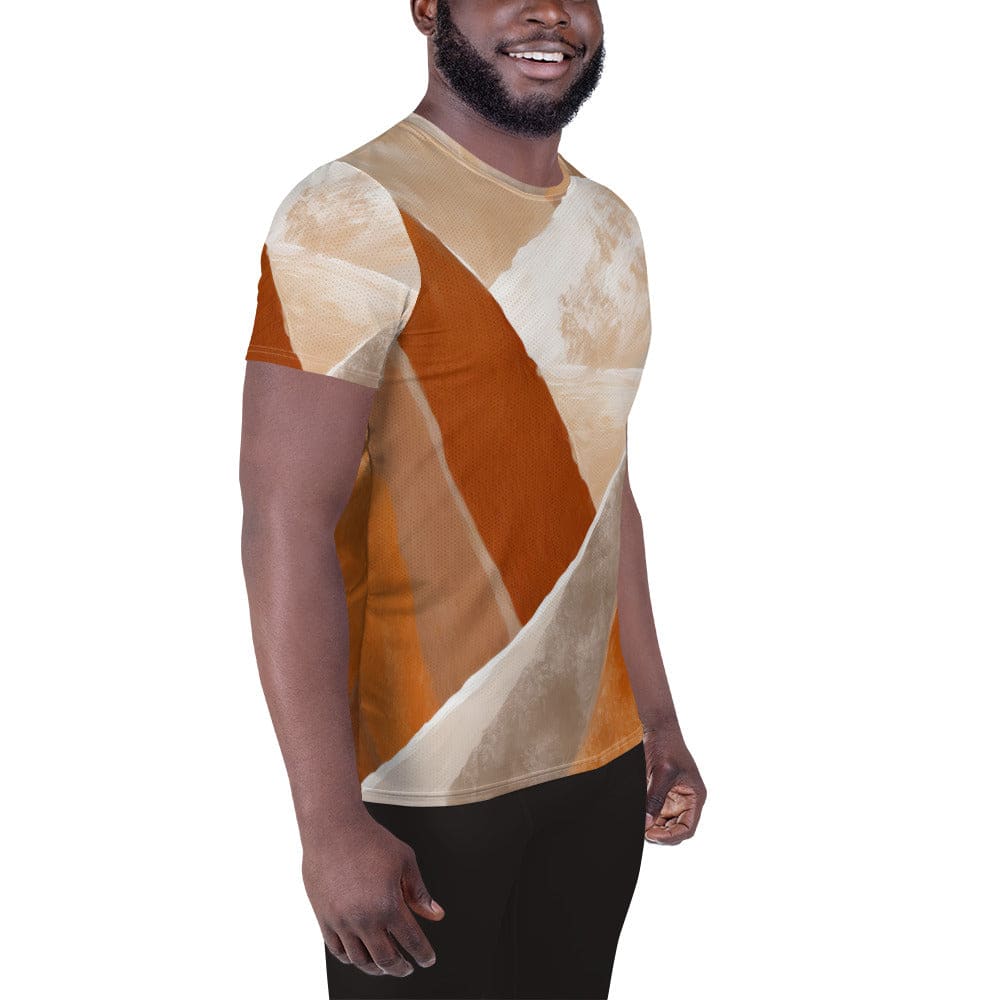 Mens Stretch Fit Athletic Sports T-shirt - Boho Watercolor Print