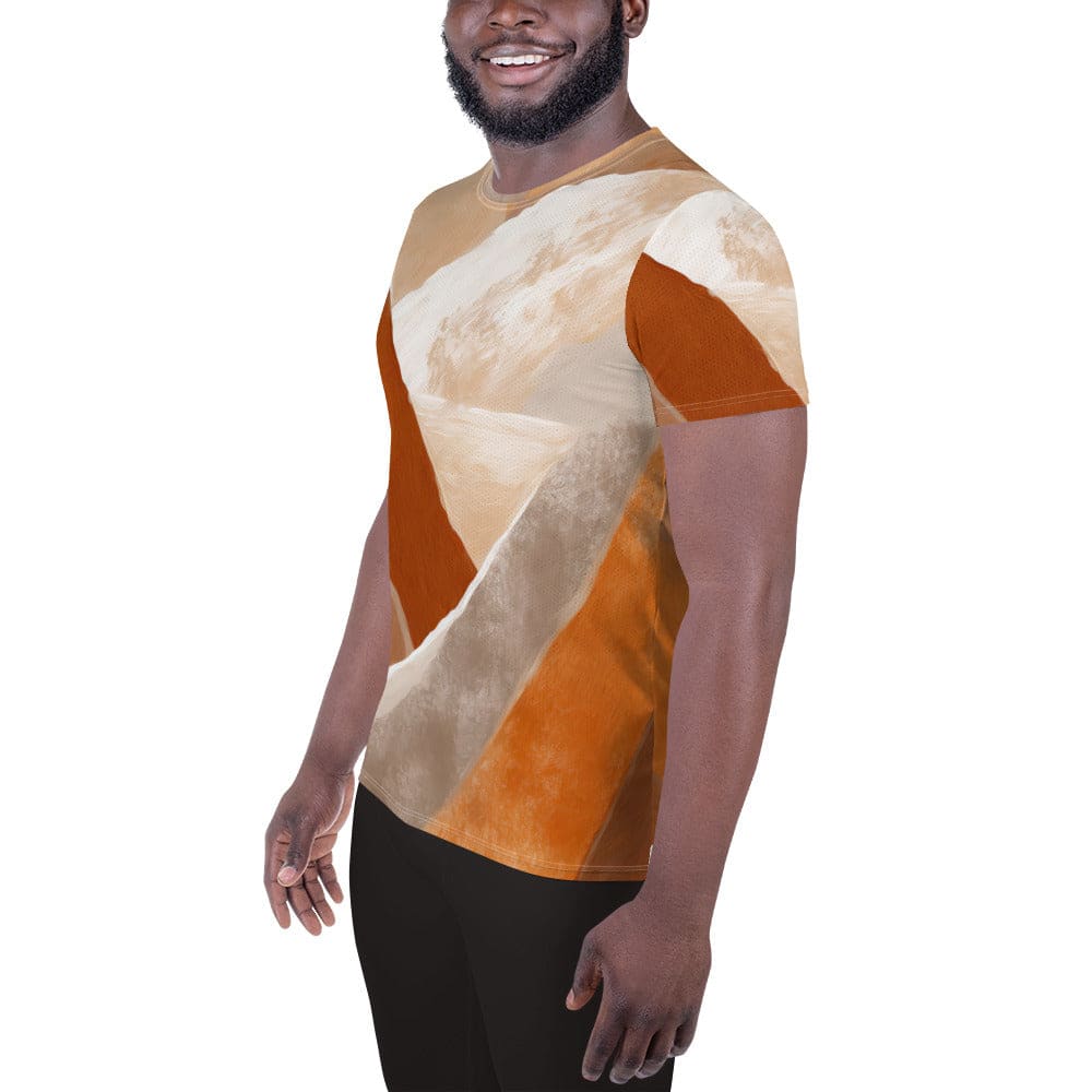 Mens Stretch Fit Athletic Sports T-shirt - Boho Watercolor Print