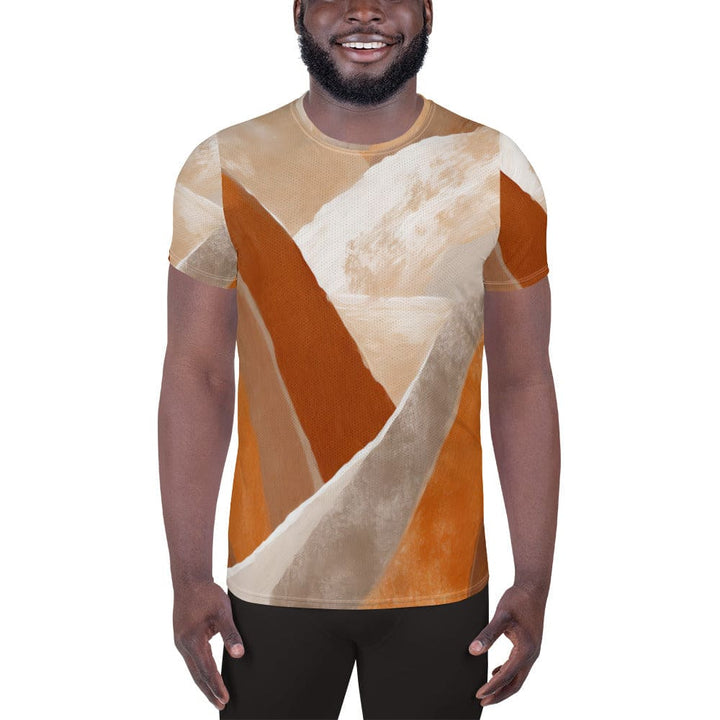 Mens Stretch Fit Athletic Sports T-shirt - Boho Watercolor Print