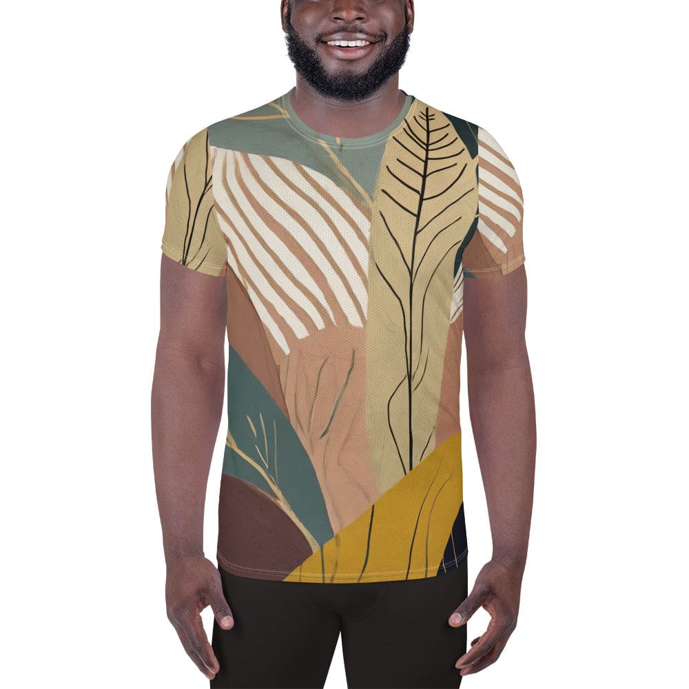 Mens Stretch Fit Athletic Sports T-shirt - Boho Style Print