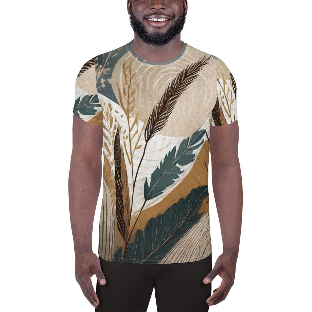 Mens Stretch Fit Athletic Sports T-shirt - Boho Style Print