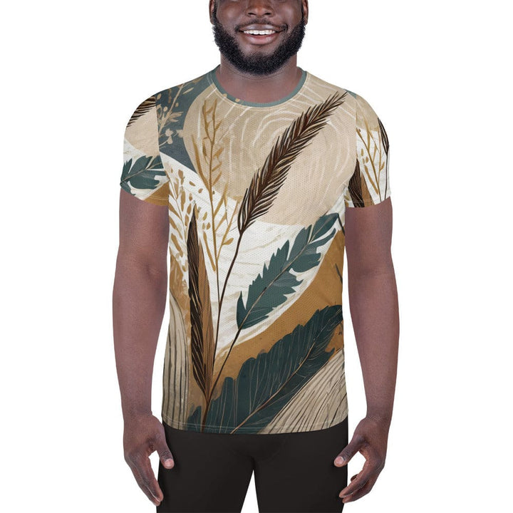 Mens Stretch Fit Athletic Sports T-shirt - Boho Style Print