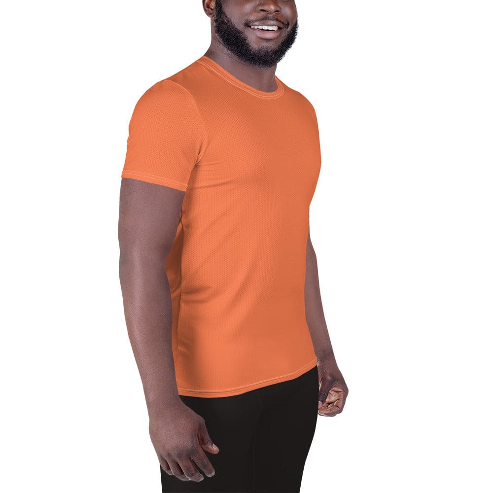 Mens Stretch Fit Athletic Sports T-shirt - Coral Orange Red