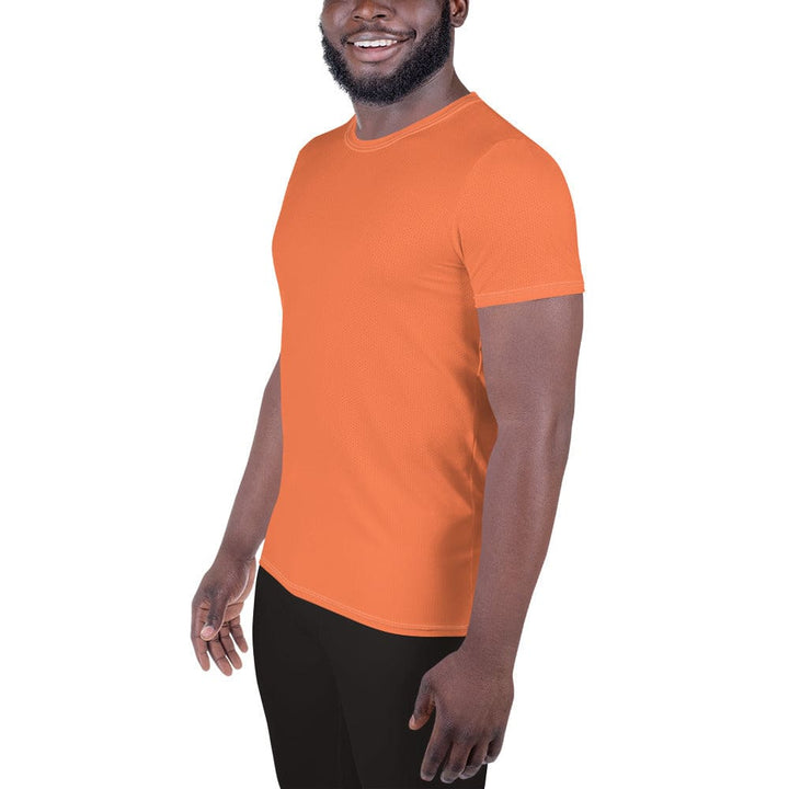 Mens Stretch Fit Athletic Sports T-shirt - Coral Orange Red