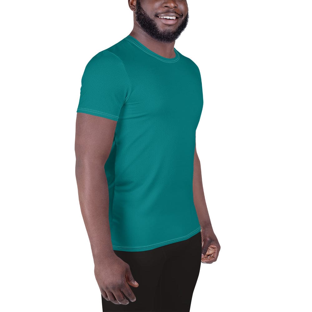 Mens Stretch Fit Athletic Sports T-shirt - Dark Teal Green