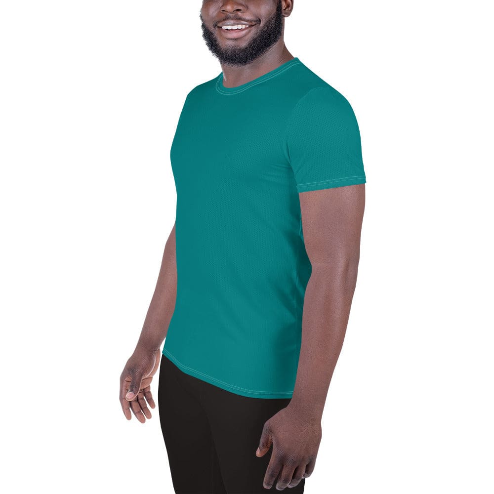 Mens Stretch Fit Athletic Sports T-shirt - Dark Teal Green