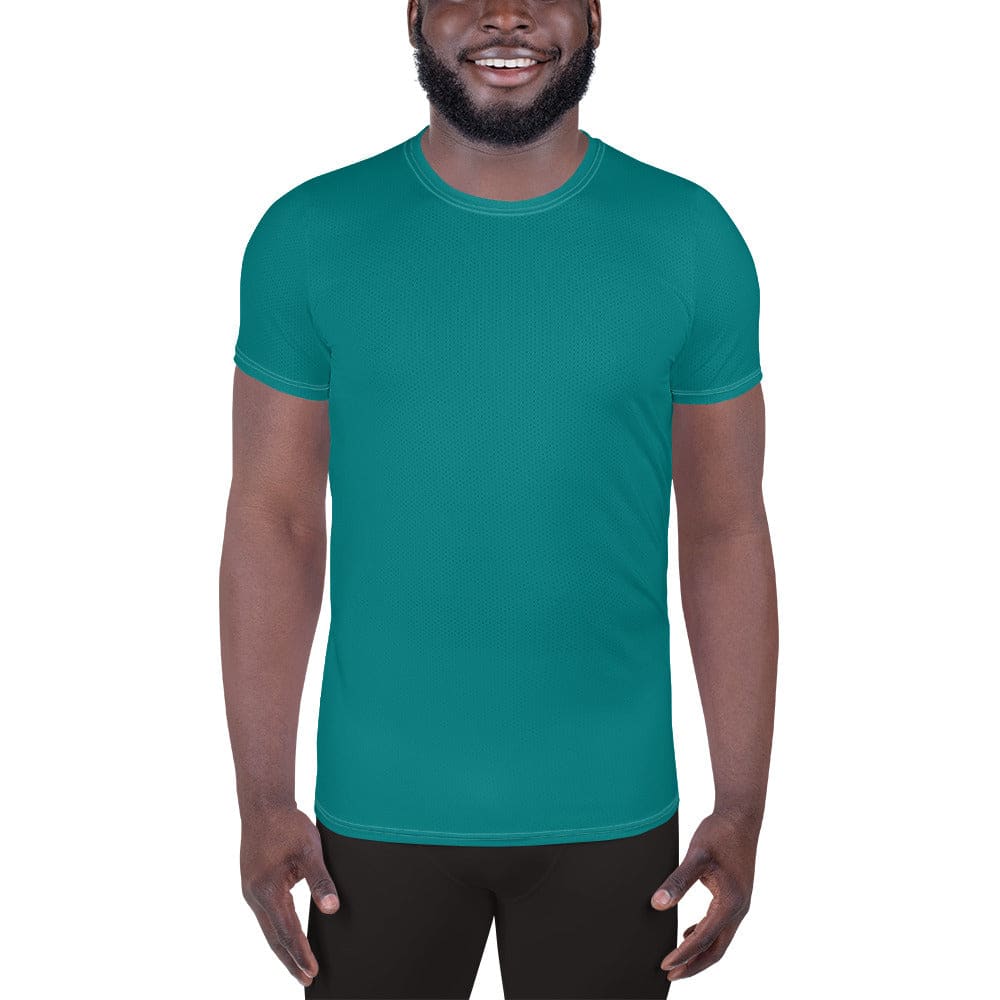 Mens Stretch Fit Athletic Sports T-shirt - Dark Teal Green