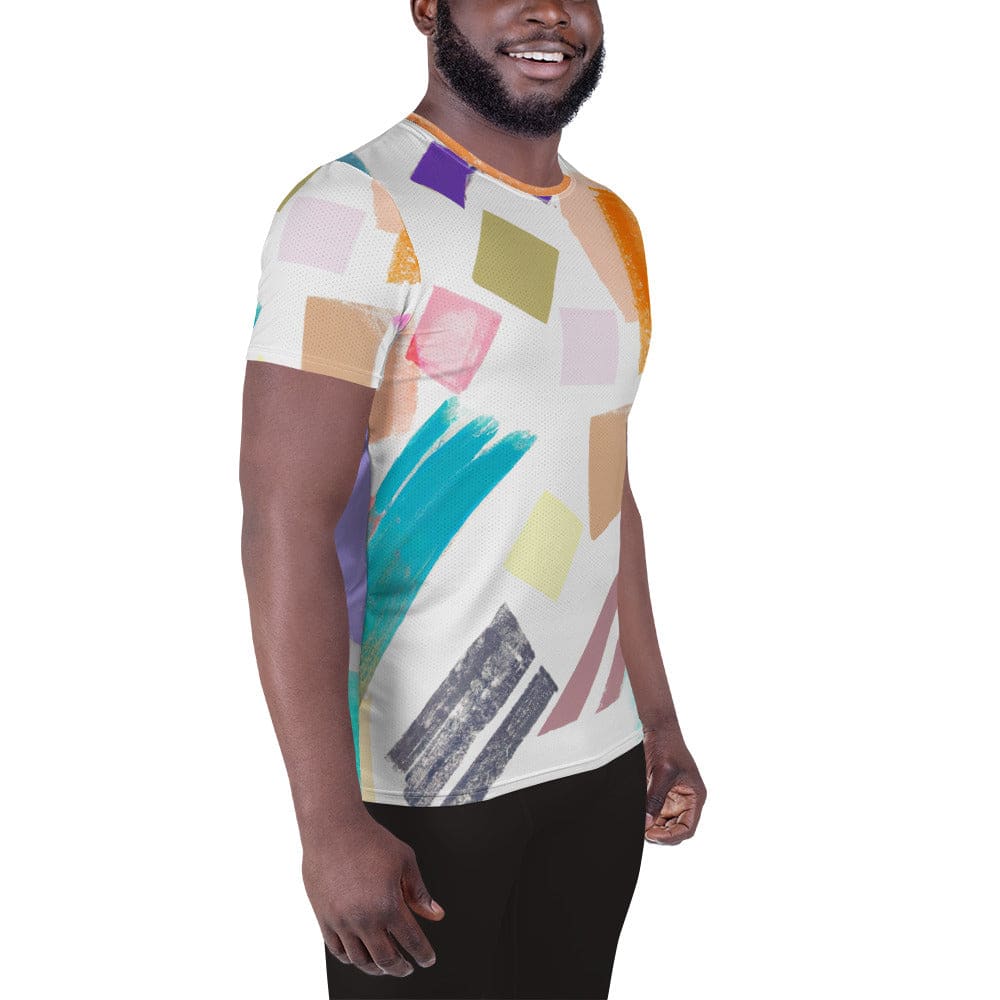 Mens Stretch Fit Athletic Sports T-shirt - Pastel Pattern