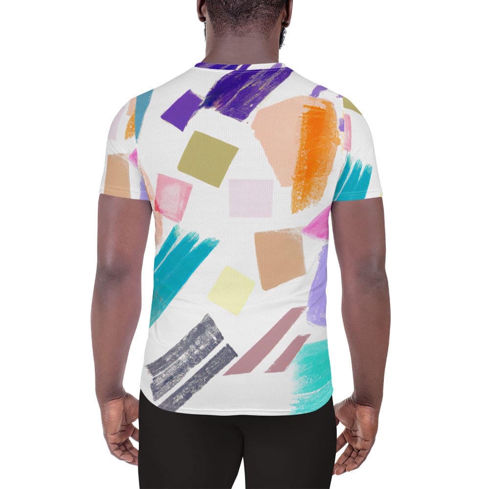 Mens Stretch Fit Athletic Sports T-shirt - Pastel Pattern