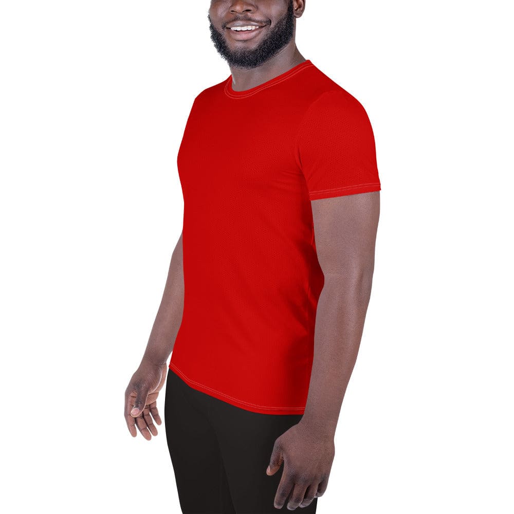 Mens Stretch Fit Athletic Sports T-shirt - Red