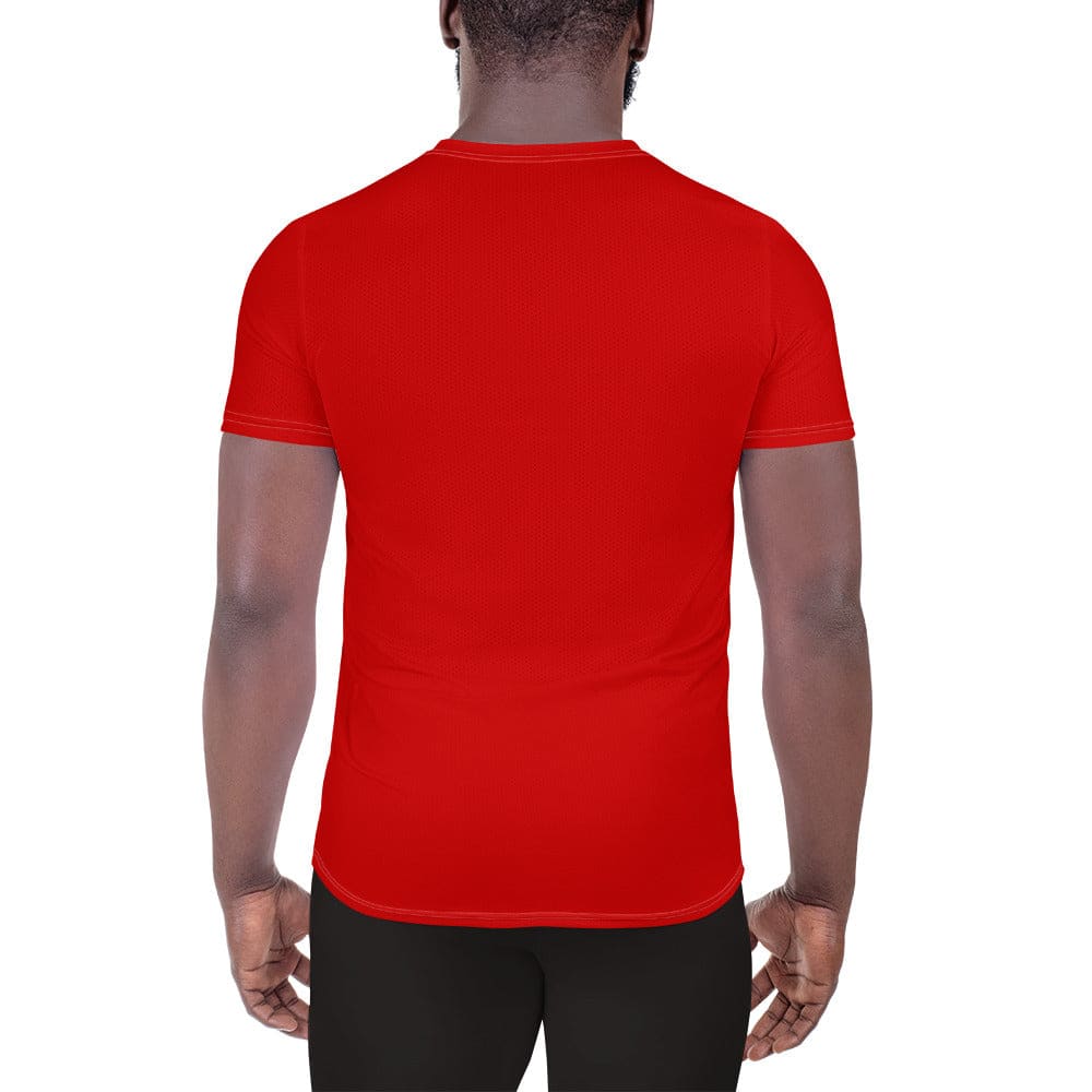 Mens Stretch Fit Athletic Sports T-shirt - Red
