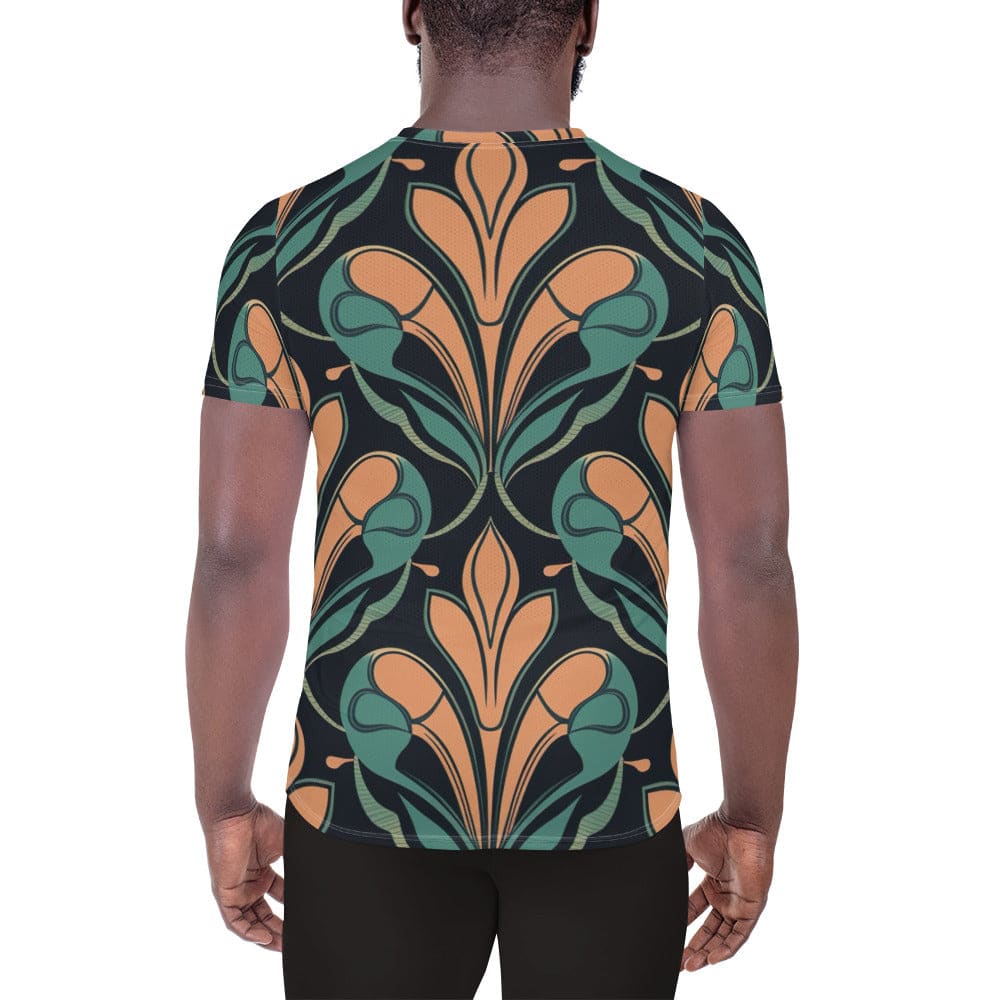 Mens Stretch Fit Athletic Sports T-shirt - Retro Vintage Print