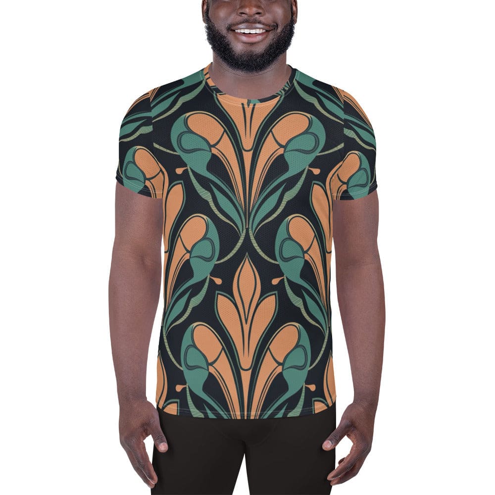 Mens Stretch Fit Athletic Sports T-shirt - Retro Vintage Print