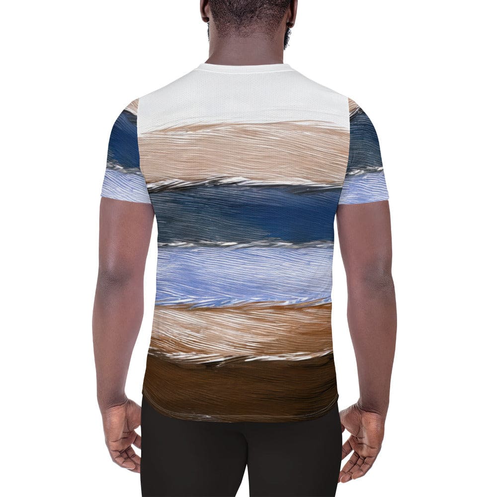 Mens Stretch Fit Athletic Sports T-shirt - Rustic Hues Pattern