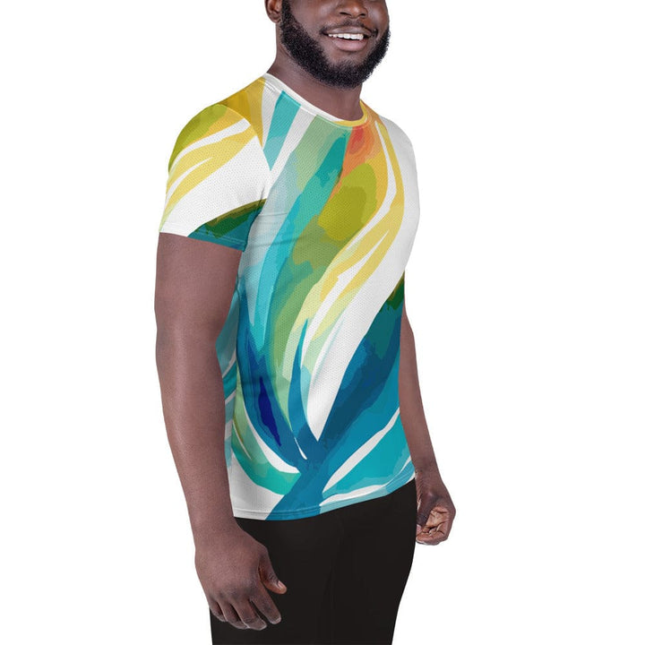 Mens Stretch Fit Athletic Sports T-shirt - Strength and Courage Design