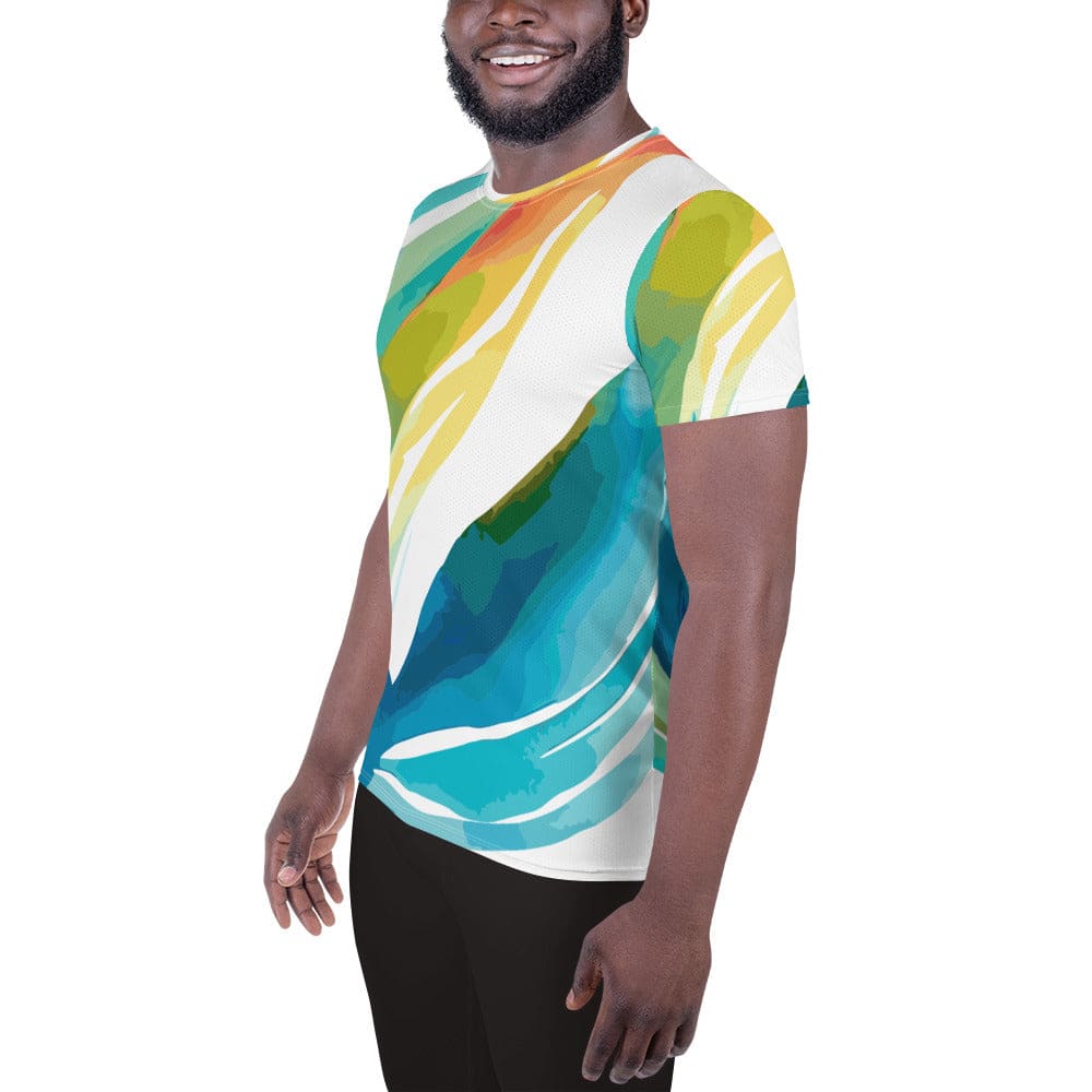 Mens Stretch Fit Athletic Sports T-shirt - Strength and Courage Design