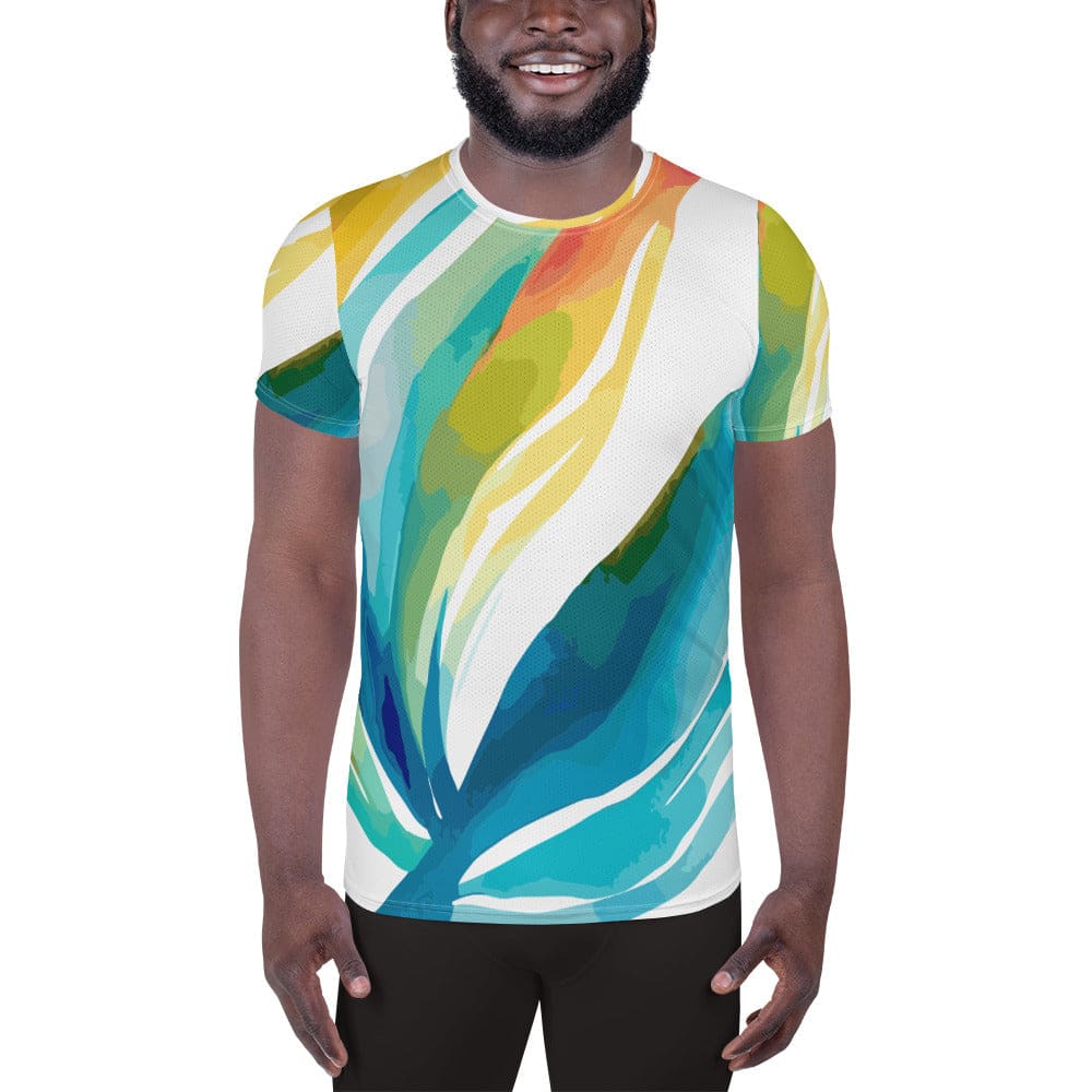 Mens Stretch Fit Athletic Sports T-shirt - Strength and Courage Design