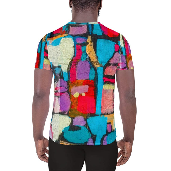 Mens Stretch Fit Athletic Sports T-shirt - Sutileza Red Multicolor