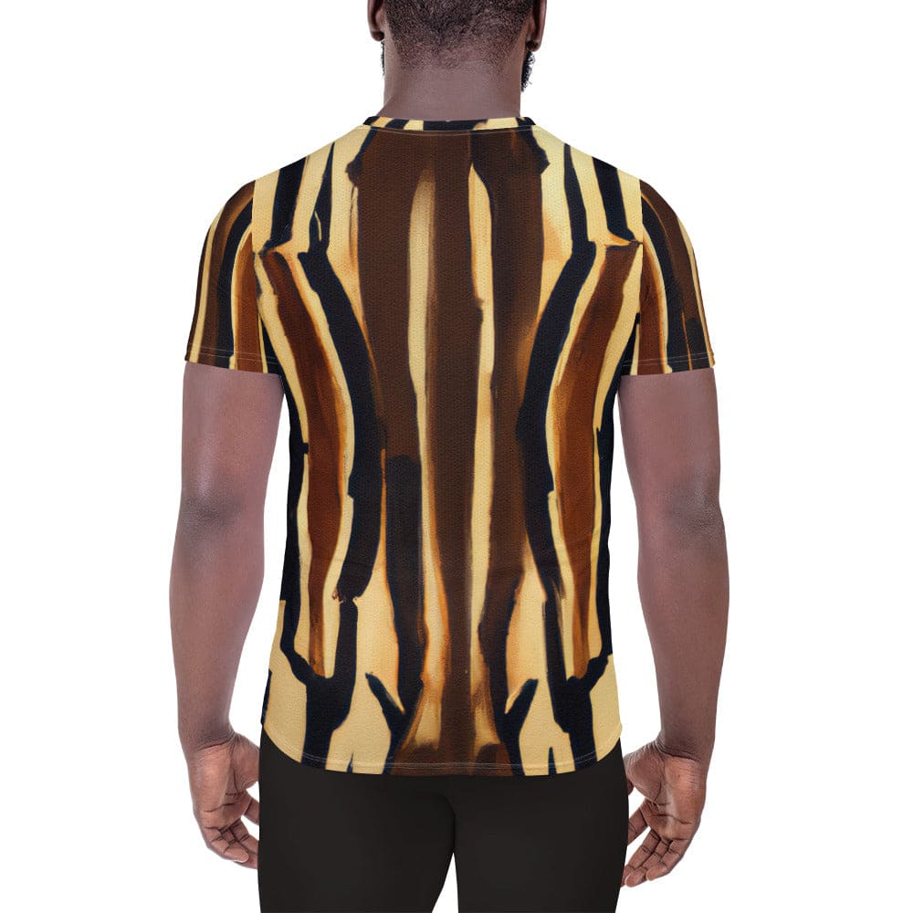 Mens Stretch Fit Athletic Sports T-shirt - Zorse Lines Print