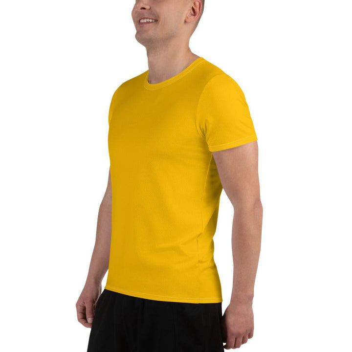 Mens Stretch Fit Athletic Sports T-shirt - Golden Yellow