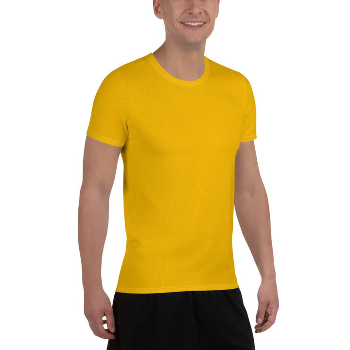 Mens Stretch Fit Athletic Sports T-shirt - Golden Yellow
