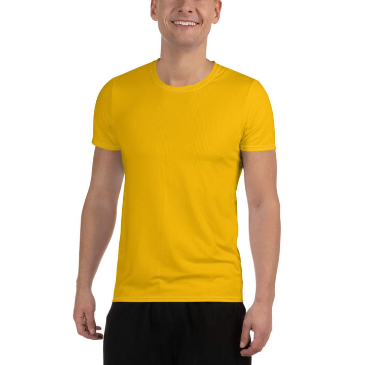 Mens Stretch Fit Athletic Sports T-shirt - Golden Yellow