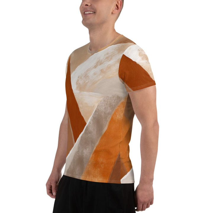 Mens Stretch Fit Athletic Sports T-shirt - Boho Watercolor Print