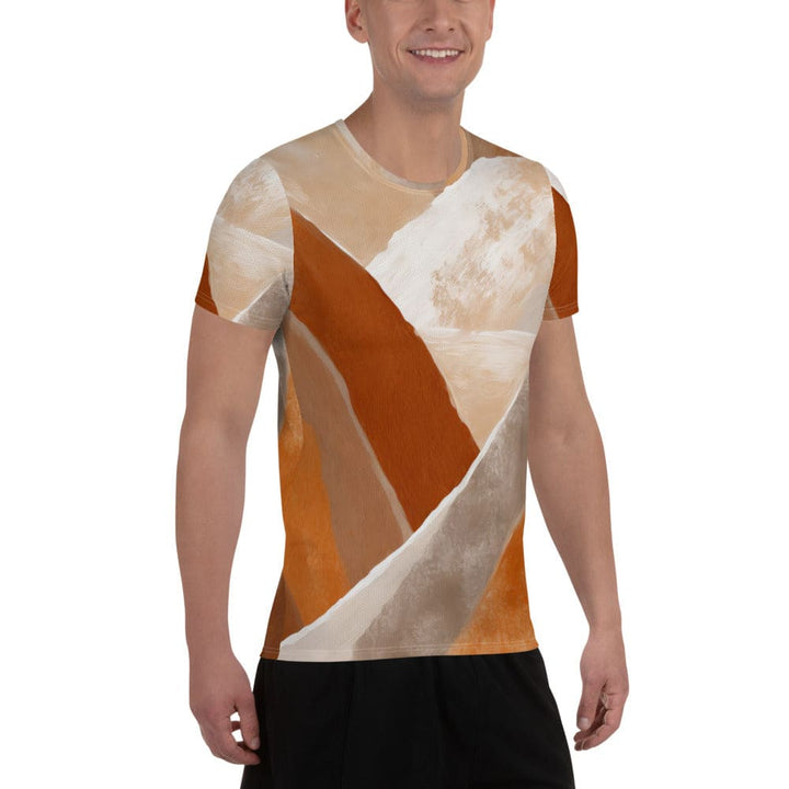 Mens Stretch Fit Athletic Sports T-shirt - Boho Watercolor Print