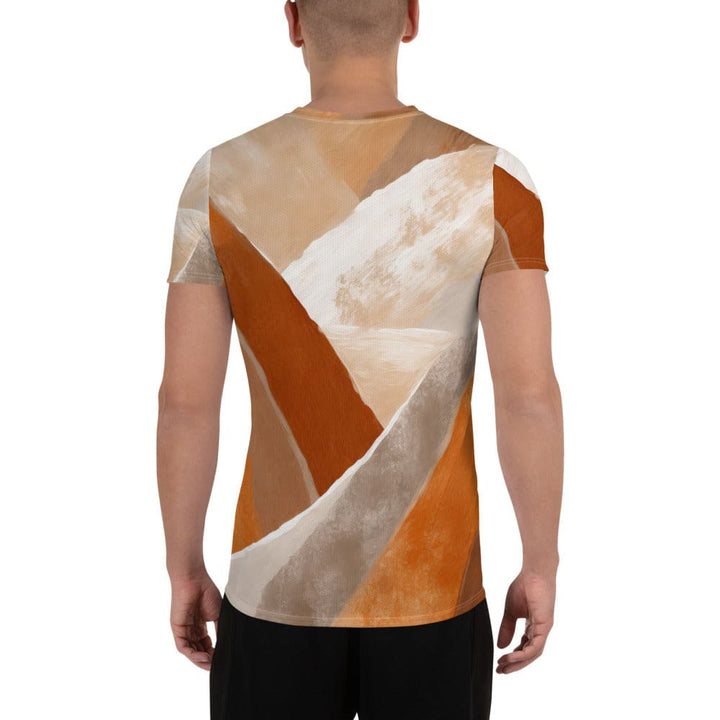 Mens Stretch Fit Athletic Sports T-shirt - Boho Watercolor Print