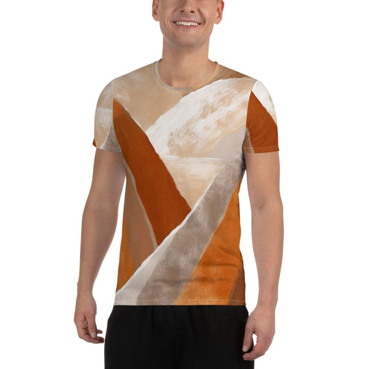Mens Stretch Fit Athletic Sports T-shirt - Boho Watercolor Print