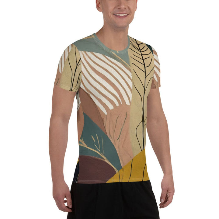 Mens Stretch Fit Athletic Sports T-shirt - Boho Style Print